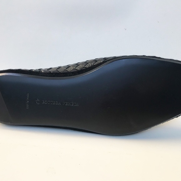 NEW! BOTTEGA VENETA BLACK LEATHER MADE IN ITALY LOAFER FLATE MEN\'S SIZE 42; US 9